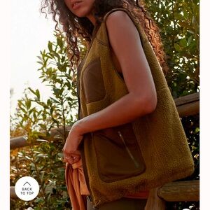 Free People FP movement Hit the Hills fleece vest navy blue